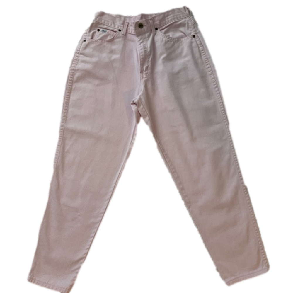 Chic Pale Pink Denim Jeans. Made in USA